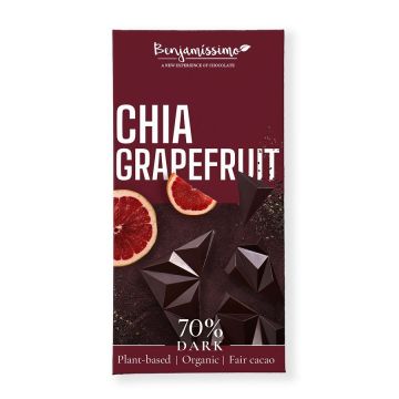 Benjamissimo Chia Grapefruit Био веган тъмен шоколад с чиа и грейпфрут х60 грама