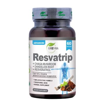 Resvatrip с гъба чага, глухарче и ресветрол х60 капсули Grewia