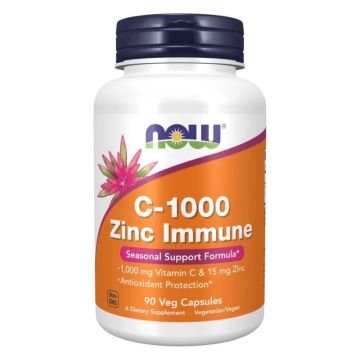 C-1000 Zinc Immune Витамин C и цинк х90 веган капсули Now Foods