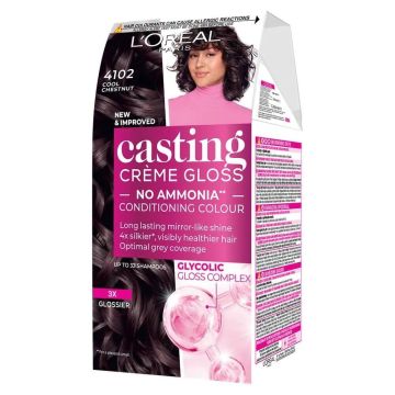 Loreal Paris Casting Creme Gloss Безамонячна боя за коса x120 мл, 4102 Cool Chesnut