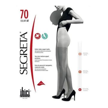 Segreta 70 Collant AT Дамски чорапощаник със средна компресия, цвят Nero, размер 5 х1 брой