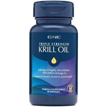 Triple Strength Mасло от крил, източник на Омега 3 х30 софтгел капсули GNC