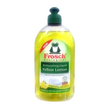 Frosch Dishwashing Liquid Yellow Lemon Течен препарат за миене на съдове с жълт лимон x500 мл
