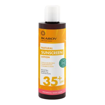 Икаров Натурален слънцезащитен лосион с прозрачен цинк SPF35+ x200 мл