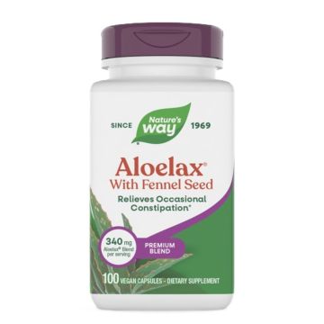 Aloelax с алое ферокс и резене при запек х100 веган капсули Nature's Way