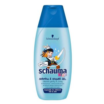 Schauma Kids Почистващ шампоан и душ-гел за коса и кожа за момче х250 мл