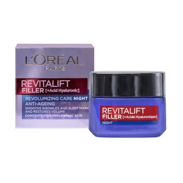 Loreal Paris Revitalift Filler Нощен крем за лице против бръчки x50 мл