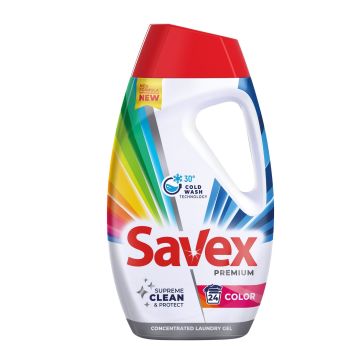 Savex Premium Color Течен перилен препарат за цветни дрехи x960 мл, 24 пранета