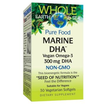 Marine DHA Веган Омега-3 от микроводорасли x30 софтгел капсули Natural Factors