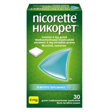 Никорет Айсминт Дъвки за отказване на цигарите 4 мг х30 броя