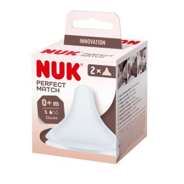 Nuk Perfect Match Силиконов биберон за хранене за новородени х2 броя, размер S