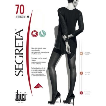 Segreta 70 Силиконови дамски чорапи със средна компресия, цвят Fumo, размер 4 х1 брой