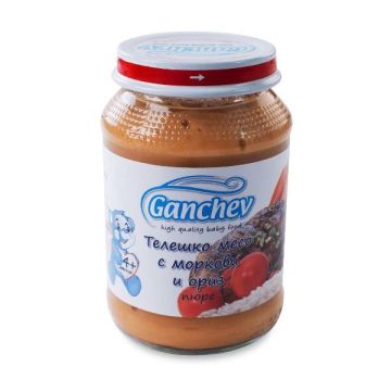 Ganchev Пюре телешко месо с моркови и ориз над 4 месечна възраст x190 грама