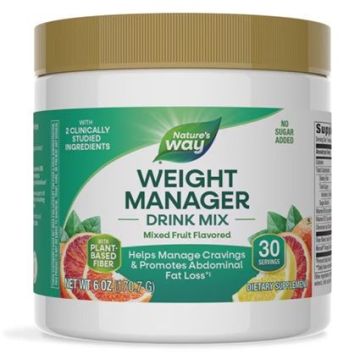 Weight Manager Формула за контрол на апетита, теглото и коремните мазнини, с плодов вкус х170.7 г Nature’s Way