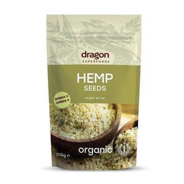 Dragon Superfoods Био конопено семе белено х200 грама
