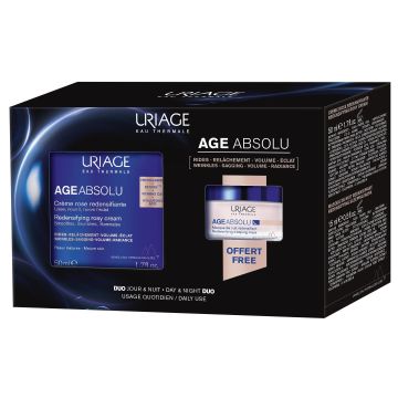 Uriage Промо комплект Age Absolu Уплътняващ дневен крем за лице за зряла кожа и Уплътняваща нощна маска за лице за зряла кожа