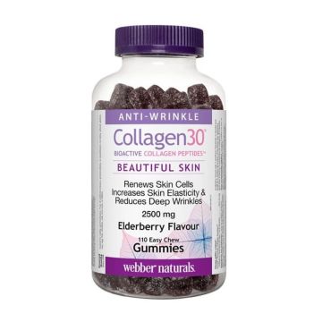 Collagen 30 Gummies Колаген биоактивни колагенови пептиди х110 желирани таблетки Webber Naturals