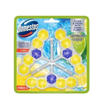 Domestos WC Power 5 Твърдо тоалетно блокче с аромат зелен лимон х3 броя