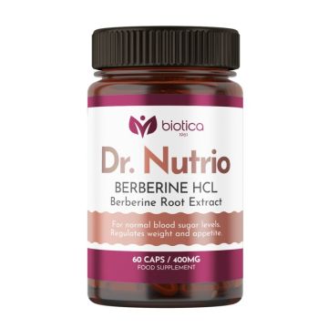Dr. Nutrio Берберин HCL за нормални кръвна захар и холестерол х60 капсули Biotica