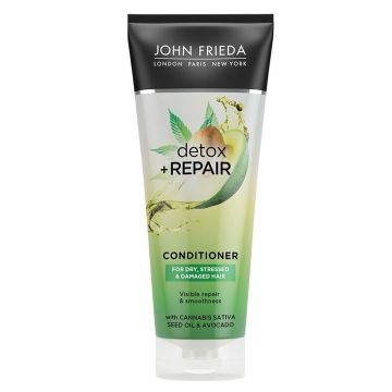 John Frieda Detox&Repair Детоксикиращ и възстановяващ балсам за суха, стресирана и увредена коса х250 мл