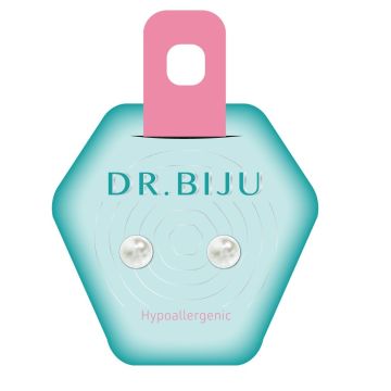 Dr.Biju Хипоалергенни обеци Pearl White 6.0 мм, DPE60C650