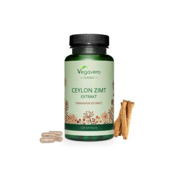 Ceylon Zimt Extrakt Цейлонска канела екстракт за нормални нива на кръвната захар x120 капсули, Vegavero