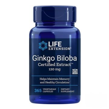 Гинко билоба екстракт 120 mg х365 капсули Life Extension