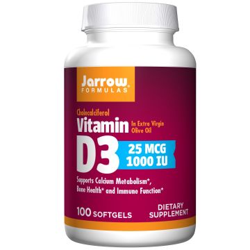 Холекалциферол Витамин D3 1000 IU х100 софтгел капсули Jarrow