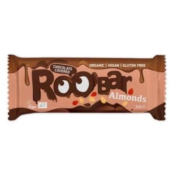 Roobar Almonds Био бадемов бар покрит с шоколад x30 грама