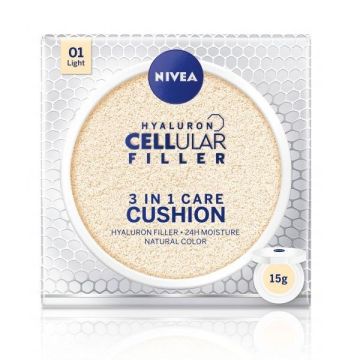 Nivea Hyaluron Cellular Filler 3in1 Cushion Фон дьо тен за лице x15 грама,  Light