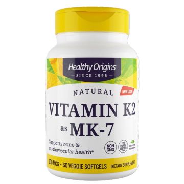 Витамин K2 (MK-7) 100 µg х60 капсули Healthy Origins
