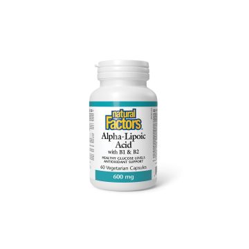Алфа липоева киселина 600 mg с витамин В1 и В2 х60 капсули Natural Factors