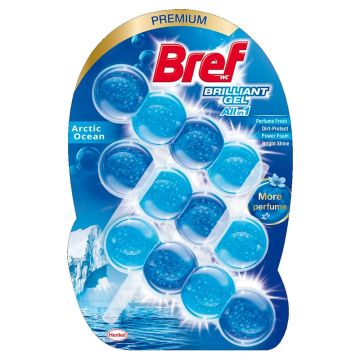 Bref Brilliant Gel Artic Ocean Твърдо тоалетно блокче x3 броя