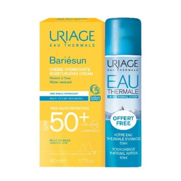 Uriage Bariesun Промо комплект Слънцезащитен крем SPF50+ и Eau Thermale Хидратираща и успокояваща термална вода