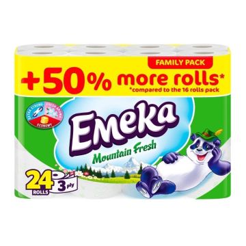 Emeka Mountain Fresh Ароматизирана трипластова тоалетна хартия х24 броя