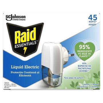 Raid Essentials Електрически изпарител против комари с пълнител x21 мл