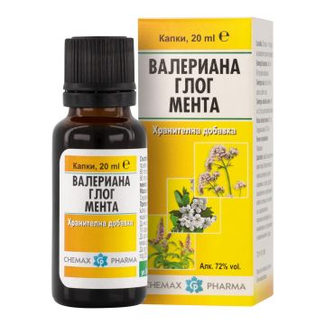 Тинктура от Валериана, глог и мента при напрежение и стрес х20 мл - Химакс Фарма