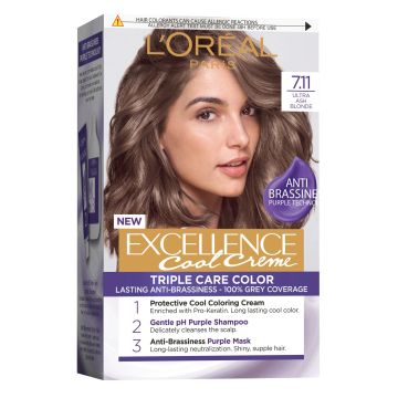Loreal Paris Excellence Cool Creme Трайна крем боя за коса в студени нюанси, N7.11 Ultra Ash Blonde