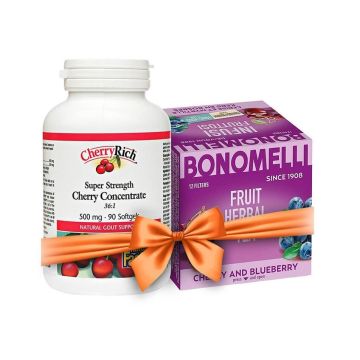 Промо комплект Грижа за ставите Екстракт от череша CherryRich + подарък чай Bonomelli