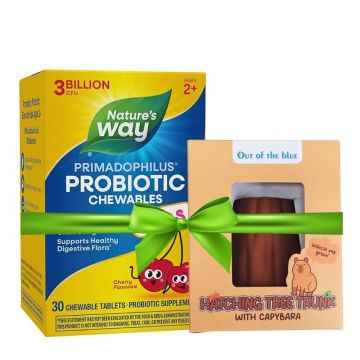 Промо комплект Nature's Way Primadophilus Kids Пробиотик с вкус на череша + подарък Капибара