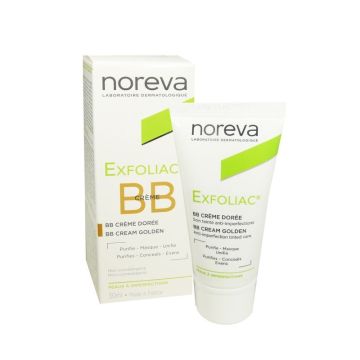 Noreva Exfoliac Тониран BB крем за лице против несъвършенства, цвят Golden x30 мл