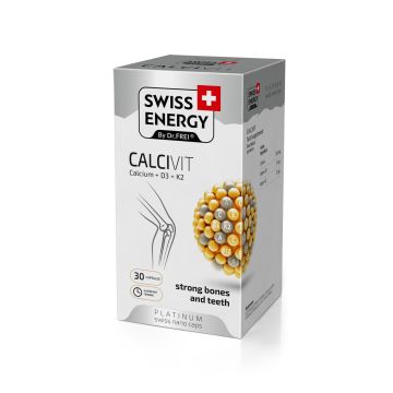Calcivit Калций с D3 и К2 за здрави кости и зъби х30 капсули Swiss Energy