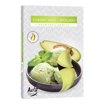 Bispol Ароматни чаени свещи Garden Mint & Avocado x6 броя