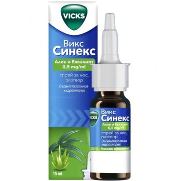 Teva Викс Синекс Спрей за нос с Алое и Евкалипт х15 мл