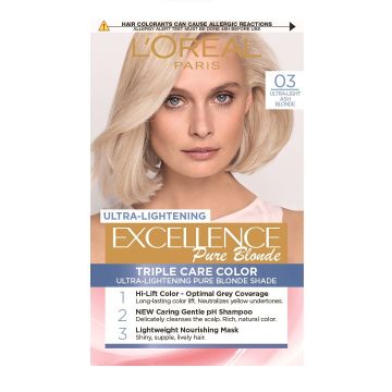 Loreal Paris Excellence Pure Blonde Крем боя за коса, 03 Ultra-Light Ash Blonde