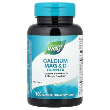 Calcium, Mag & D Калций, Магнезий и Витамин D за здрави кости 250мг х100 капсули Nature's Way
