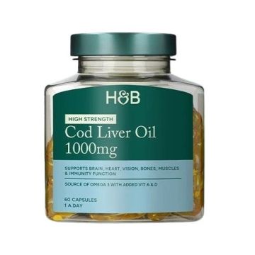 Омега-3 рибено масло от черен дроб на треска 1000мг х60 капсули Holland and Barrett