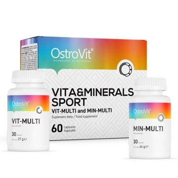 Vit&Min Sport Vit-Multi and Min-Multi Мултивитамини и мултиминерали 2х30 капсули OstroVit