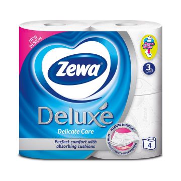 Zewa Deluxe Delicate Care Тоалетна хартия x4 броя