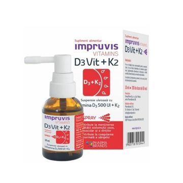 Impruvis Витамини D3Vit + K2 Спрей x10 мл Pharma Brands
